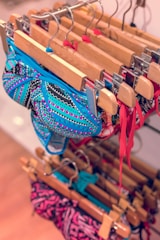 displayed bikini on hangers