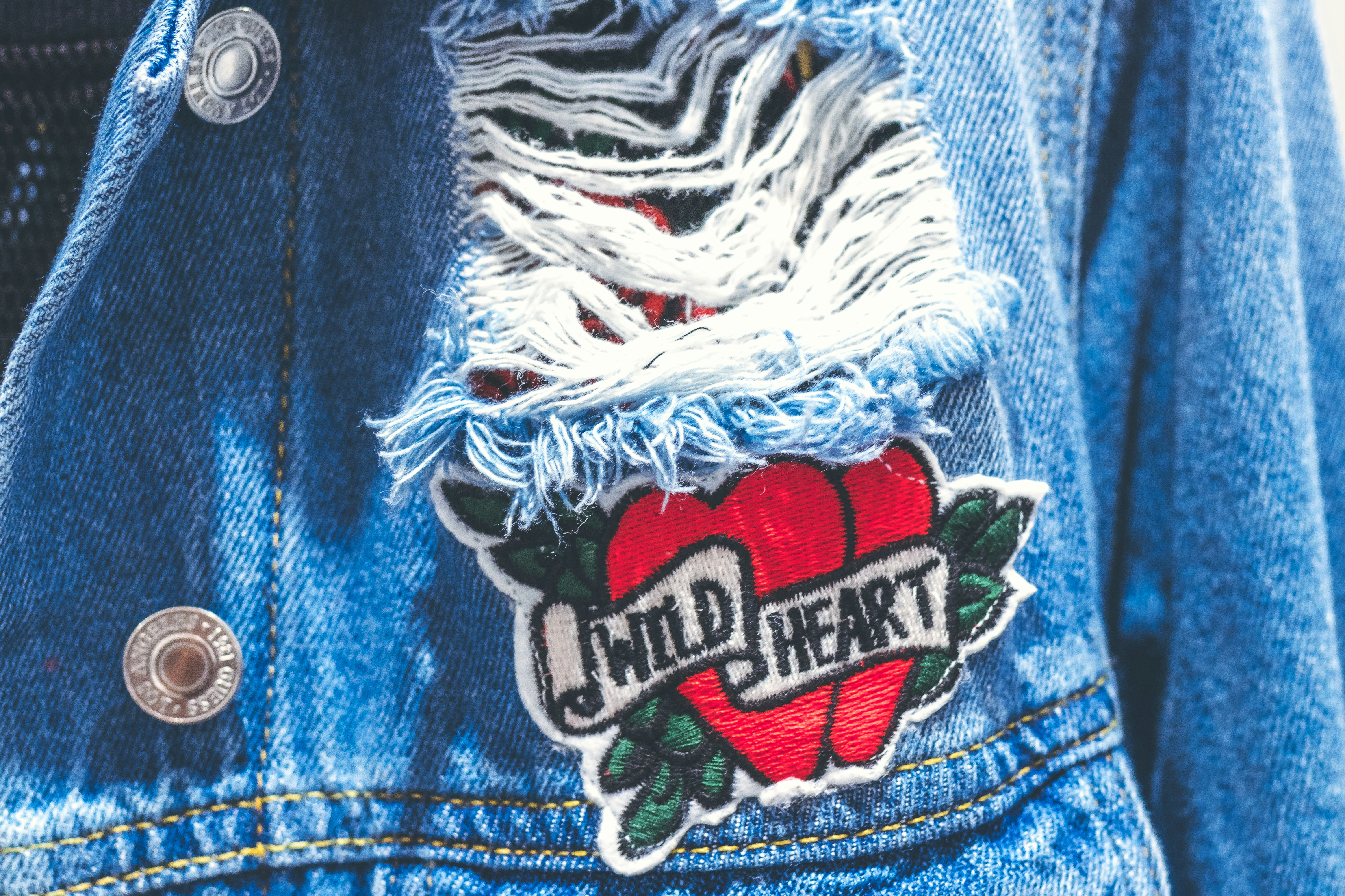 distressed blue jeans