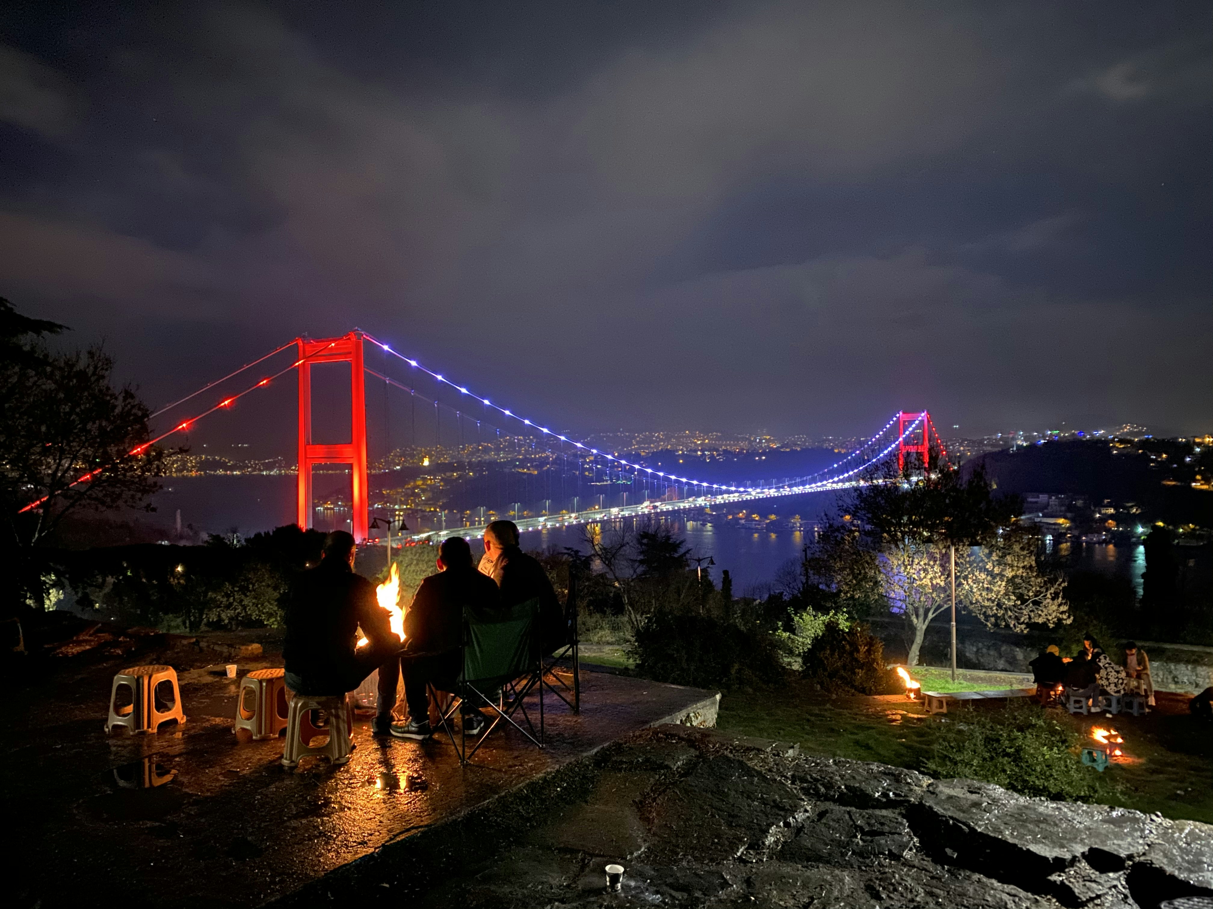 The bridge of Istanbul connecting Asia and Europe.