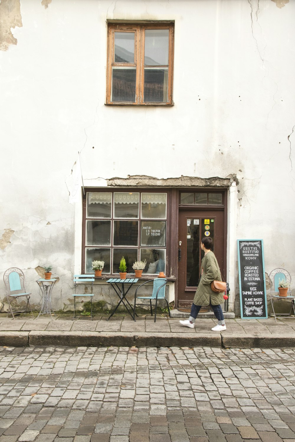 table and chairs outside restaurant