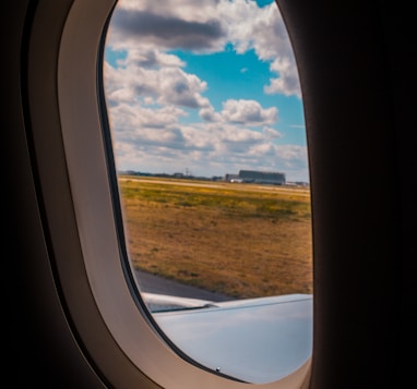 closeup photo of airplane window