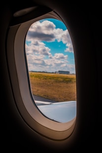 closeup photo of airplane window