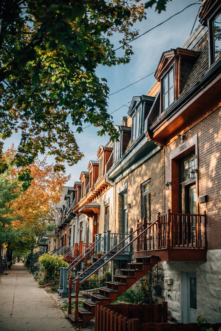 Montreal houses with trees