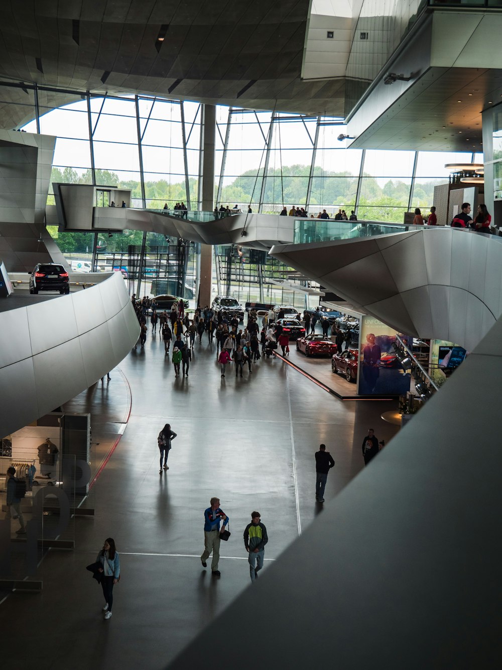 people walking inside building