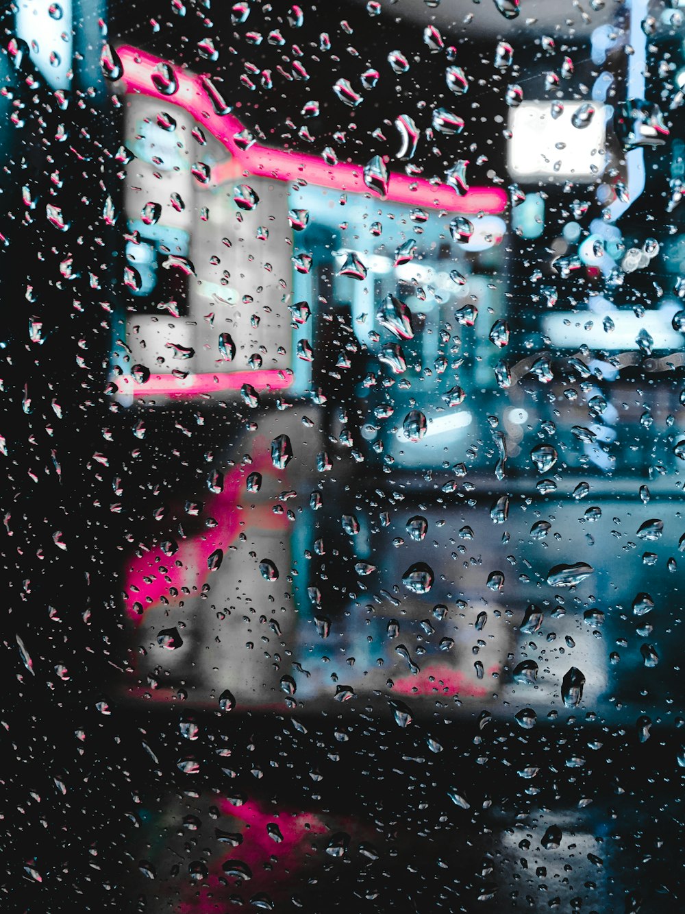 water drops on glass wall