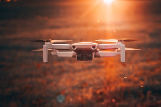 white quadcopter