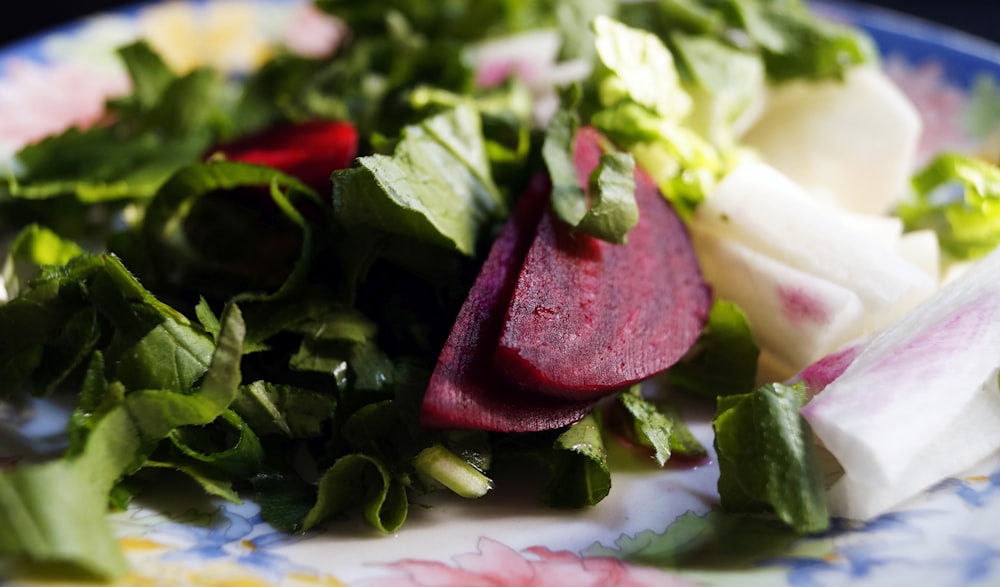 red beets and leafy vegetables