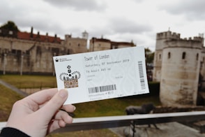 shallow focus photo of tower of London ticket