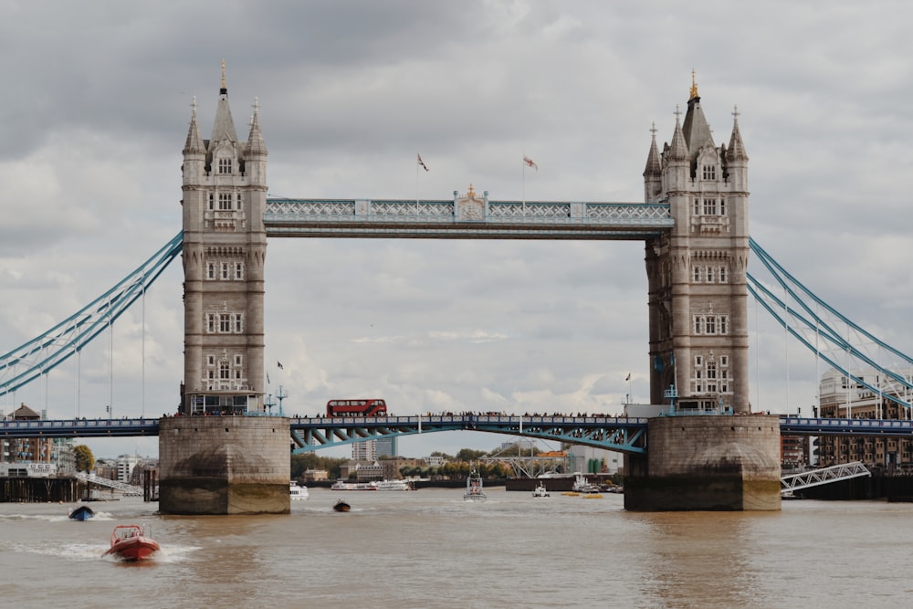 Tower Bridge under cloudy sky during daytime