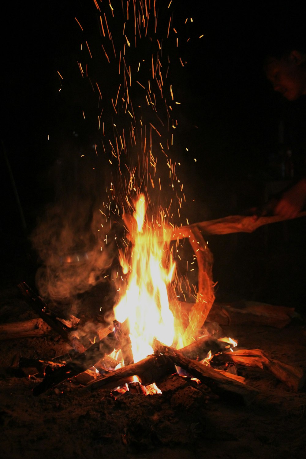 shallow focus photo of fire pit