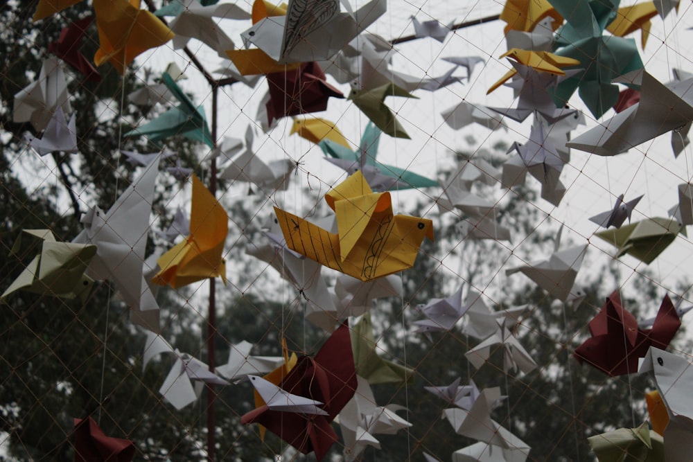 shallow focus photo of assorted paper mache