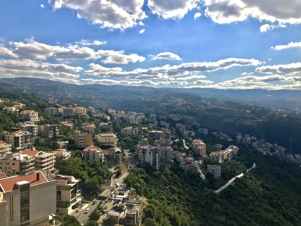 aerial photo of city