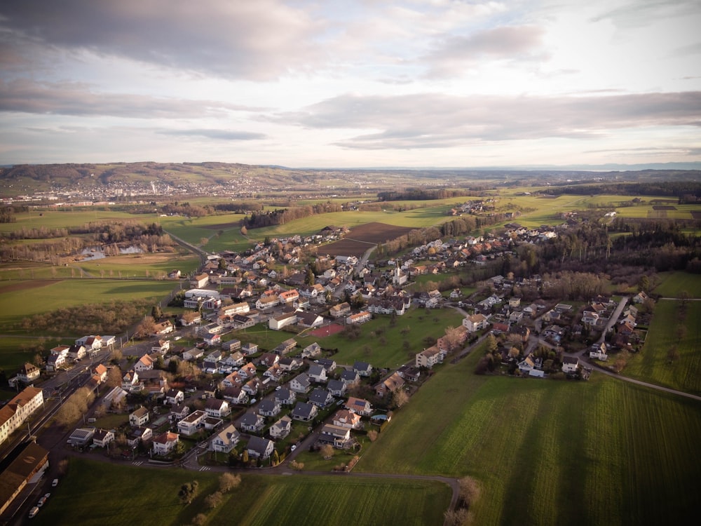 aerial photo of houses