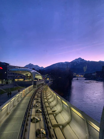 A panoramic view of a completed railway section blending seamlessly with the natural landscape.