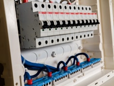 white circuit breakers