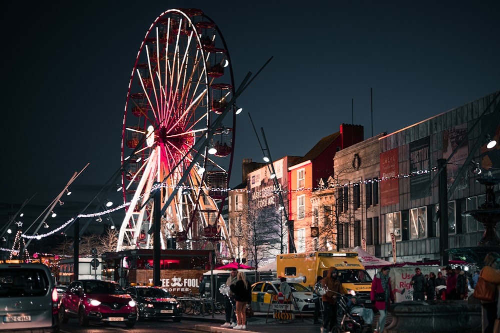 Ferris wheel beside structures