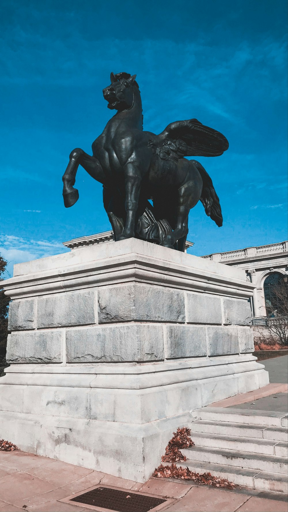 black Pegasus sculpture