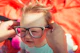 Child wearing glasses