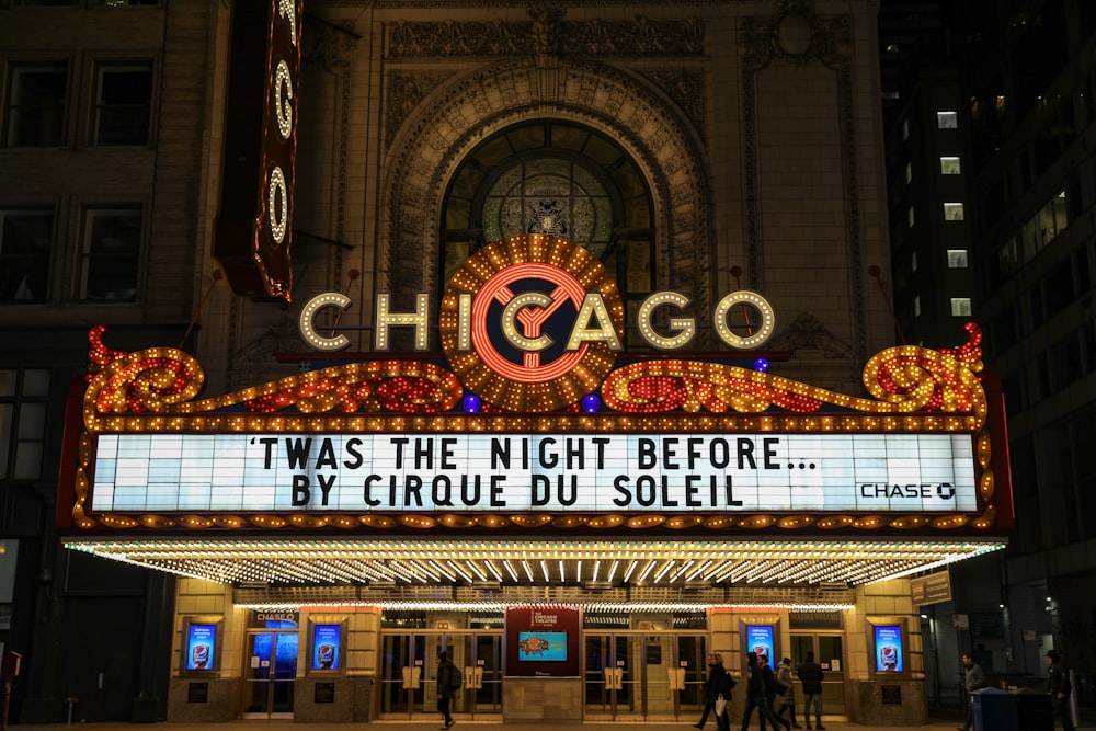 yellow Chicago neon signage