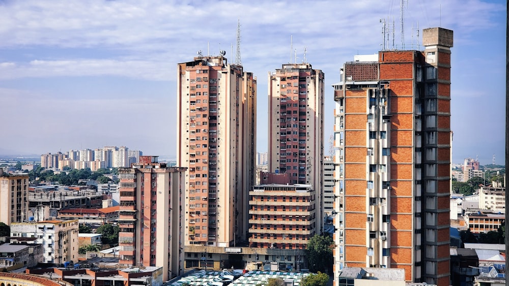 brown high-rise buildings