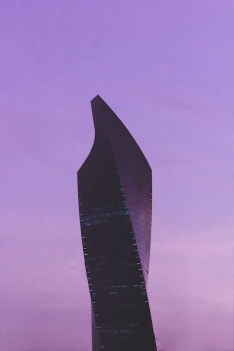 black twisted high-rise building