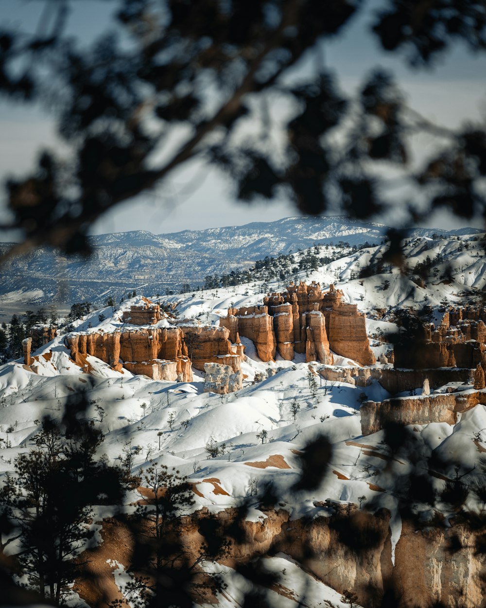 icy mountain scneery