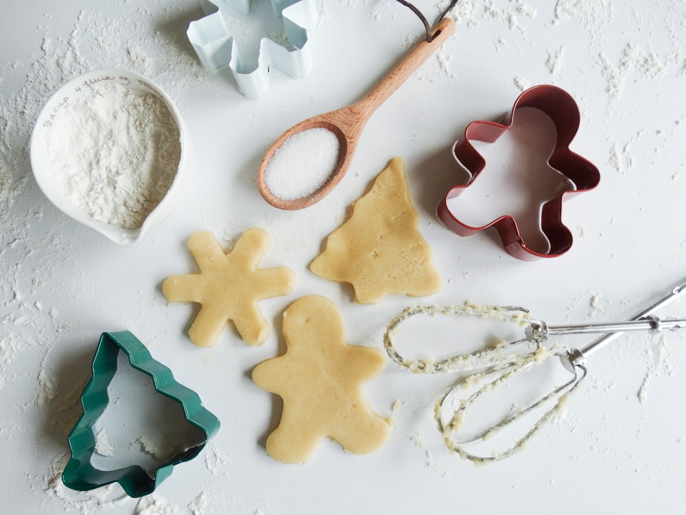 shaped doughs and cookie cutters