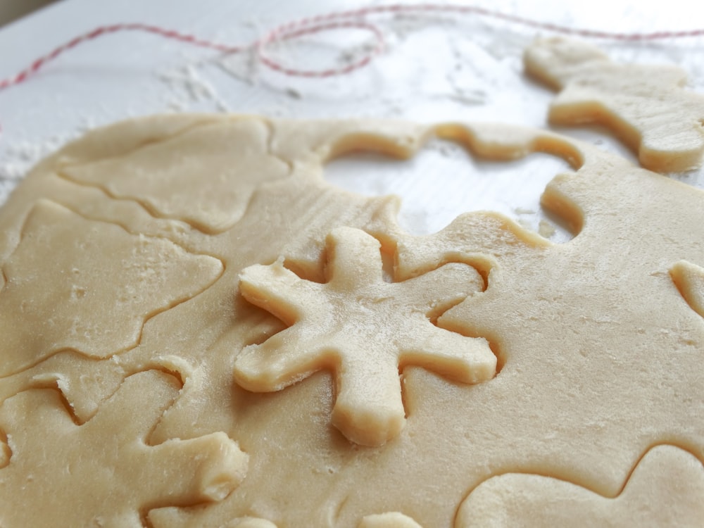 dough with snowflake shape