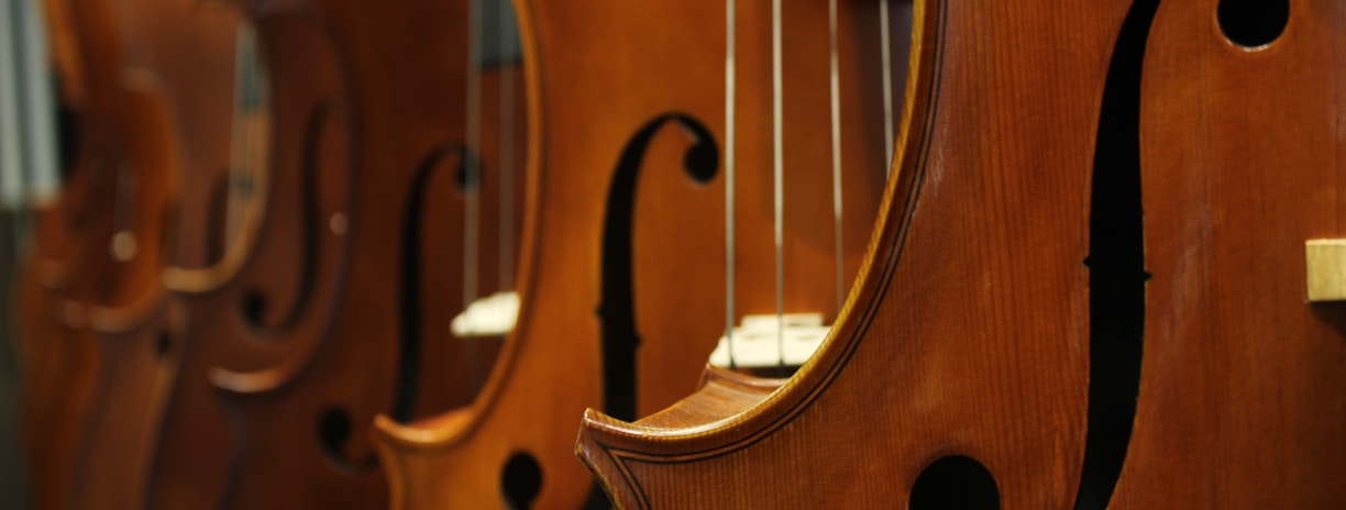 pile of brown violins