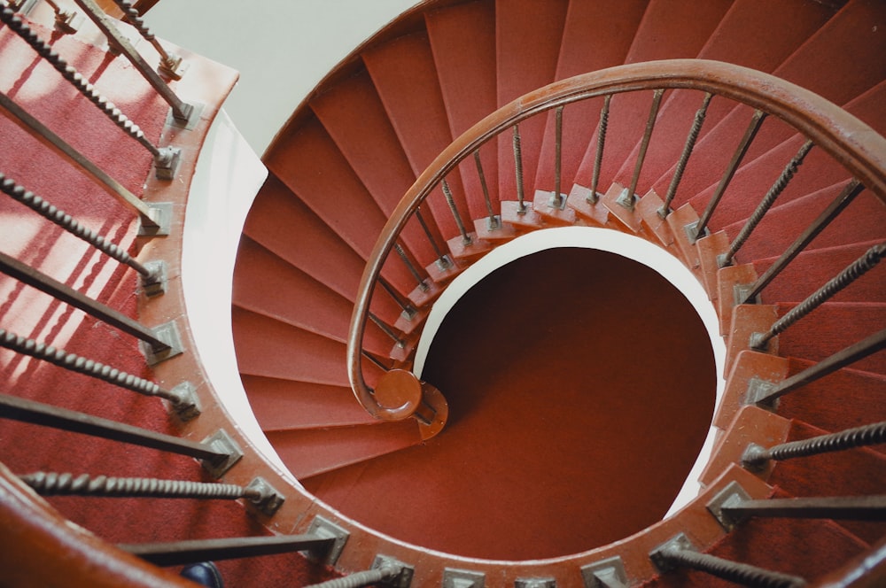 red twirl stairs