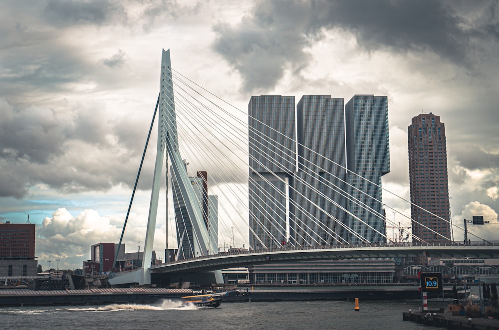 concrete bridge near building