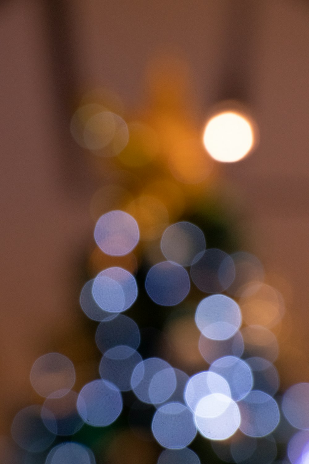 a blurry photo of a small christmas tree