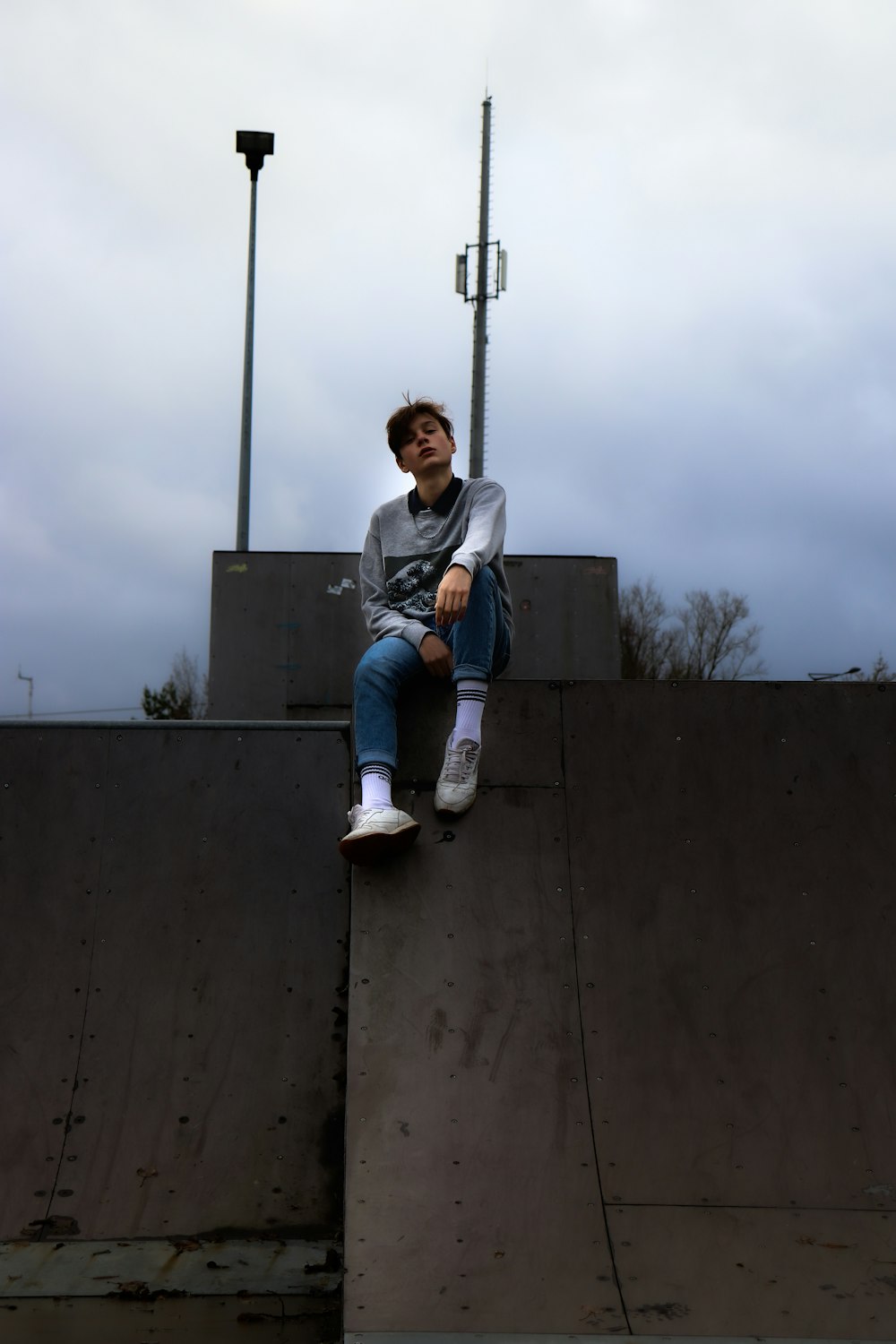 man standing on ramp court