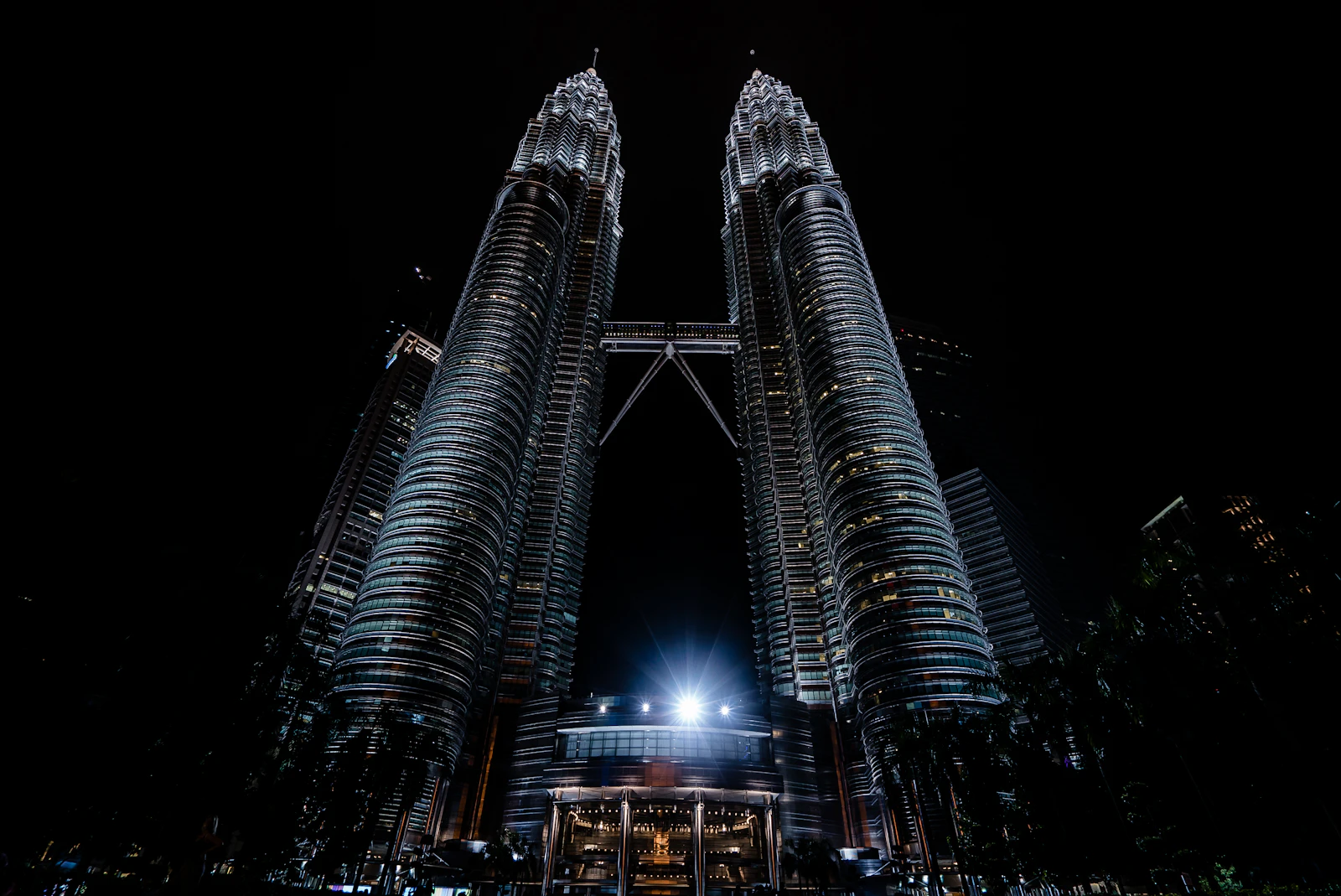 Petronas Twin Towers lit up at night, Kuala Lumpur, Malaysia