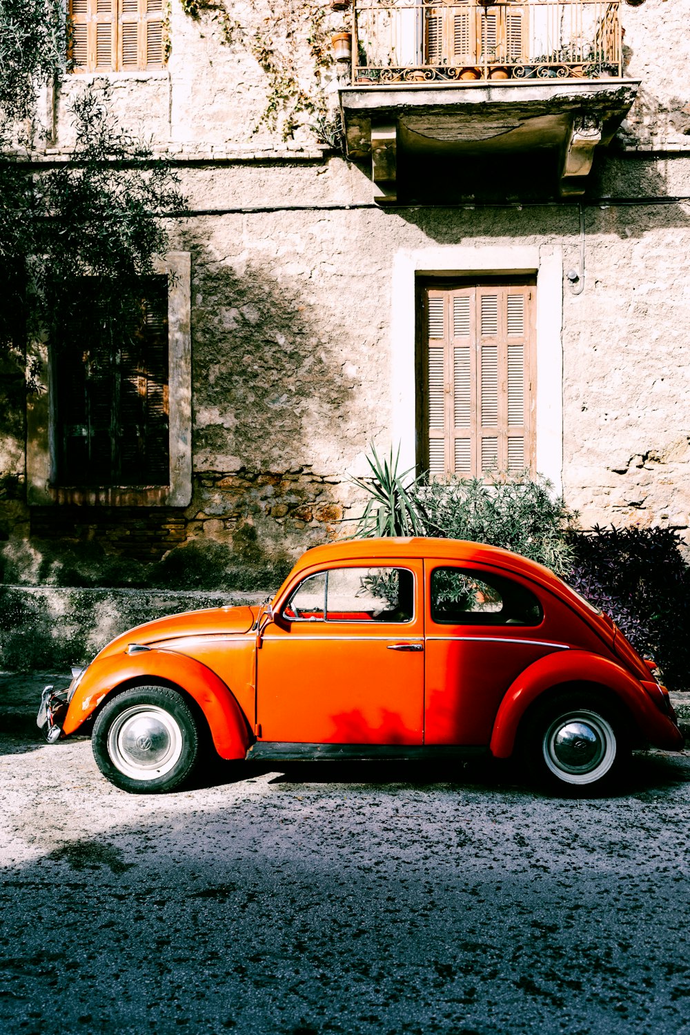 orange Volkswagen Beetle