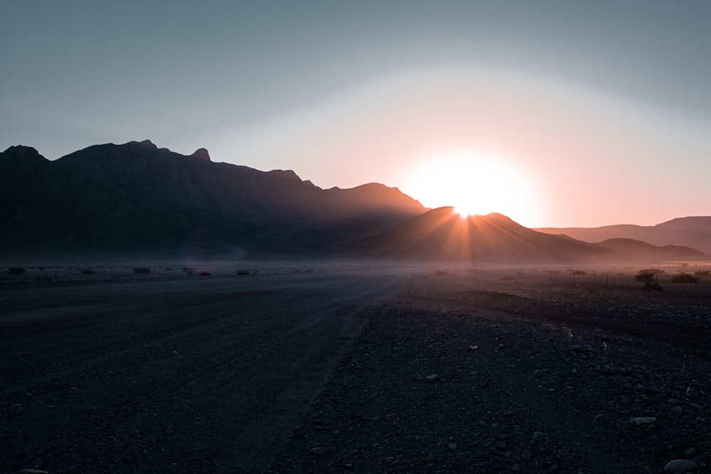 silhouette of mountains during daytime