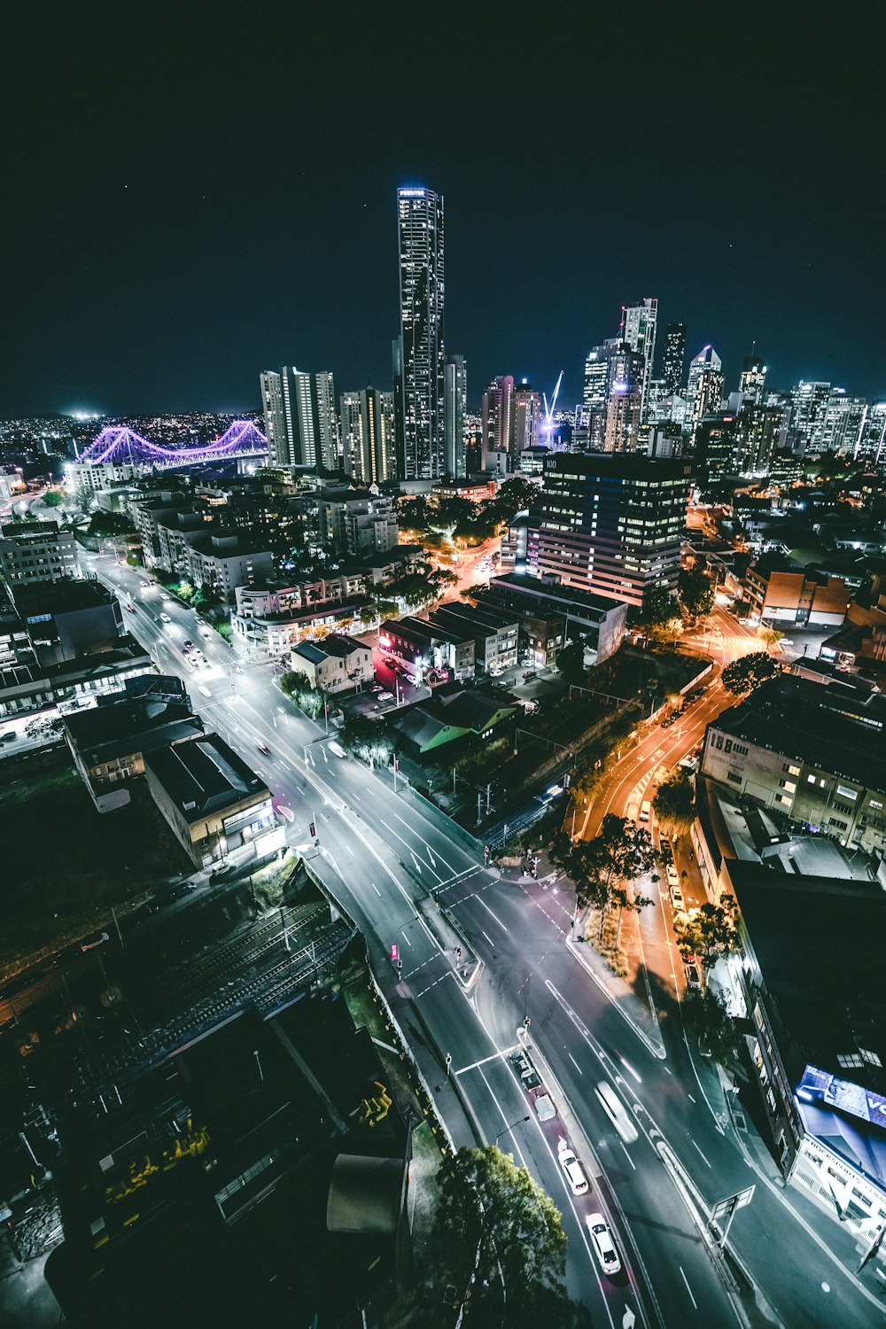 aerial photography of city at night