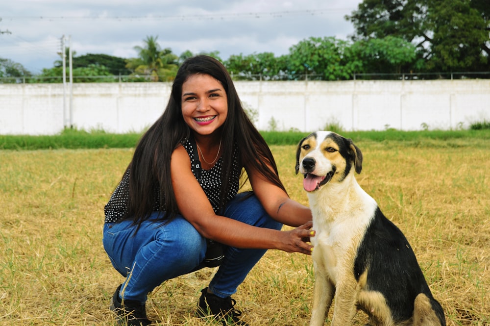 white and black dog