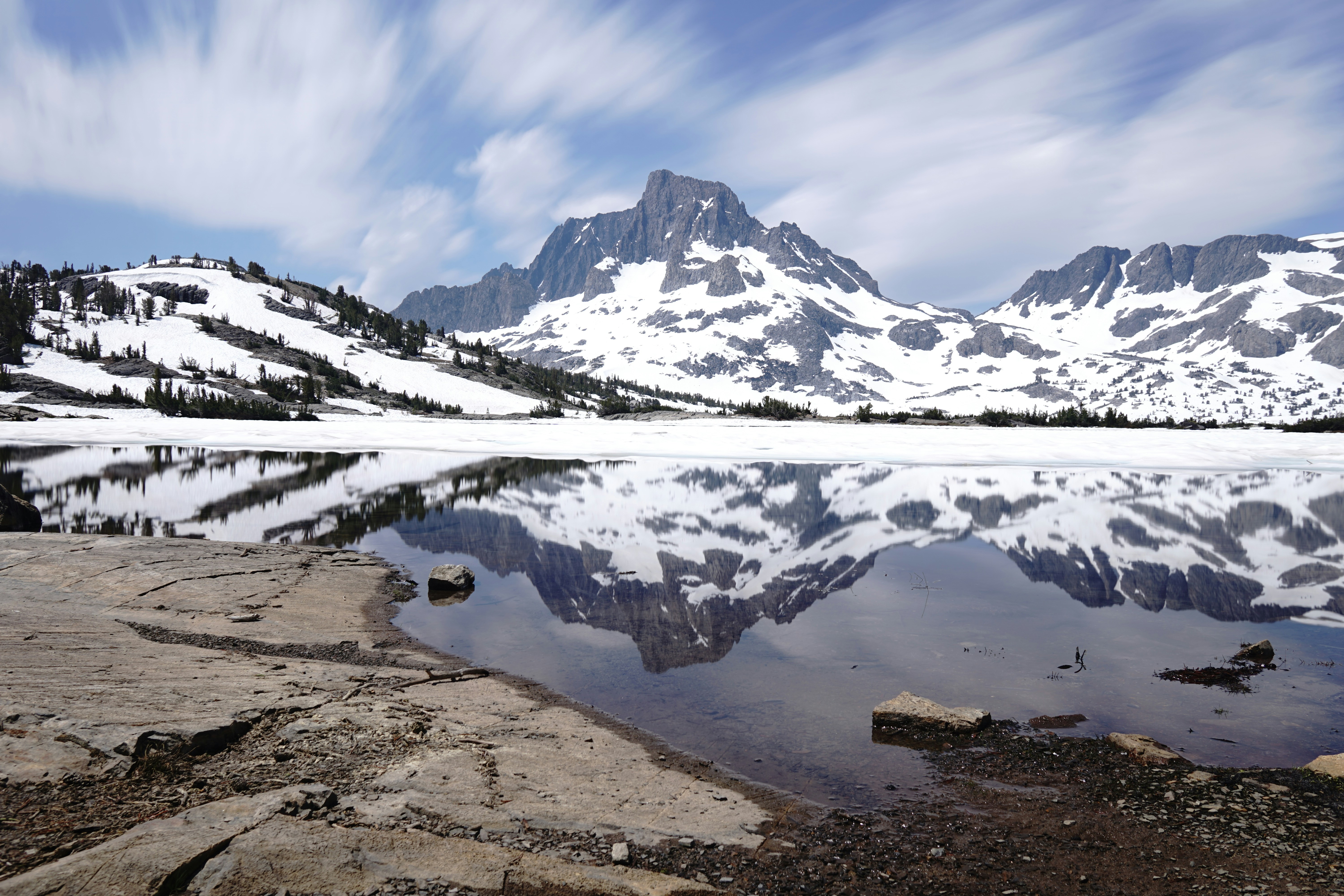 Clouds rushing over the Sierra Nevada mountains of California