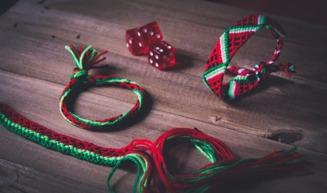 green and red bracelet