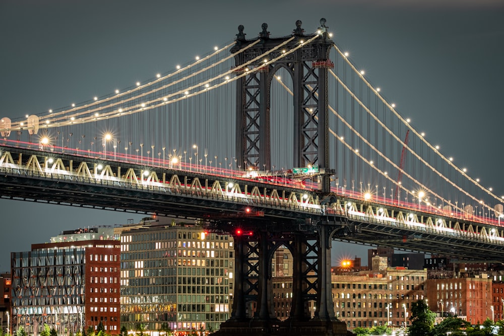 lighted black bridge