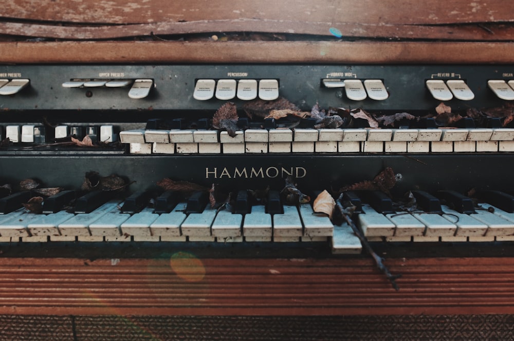 broken black Hammond piano