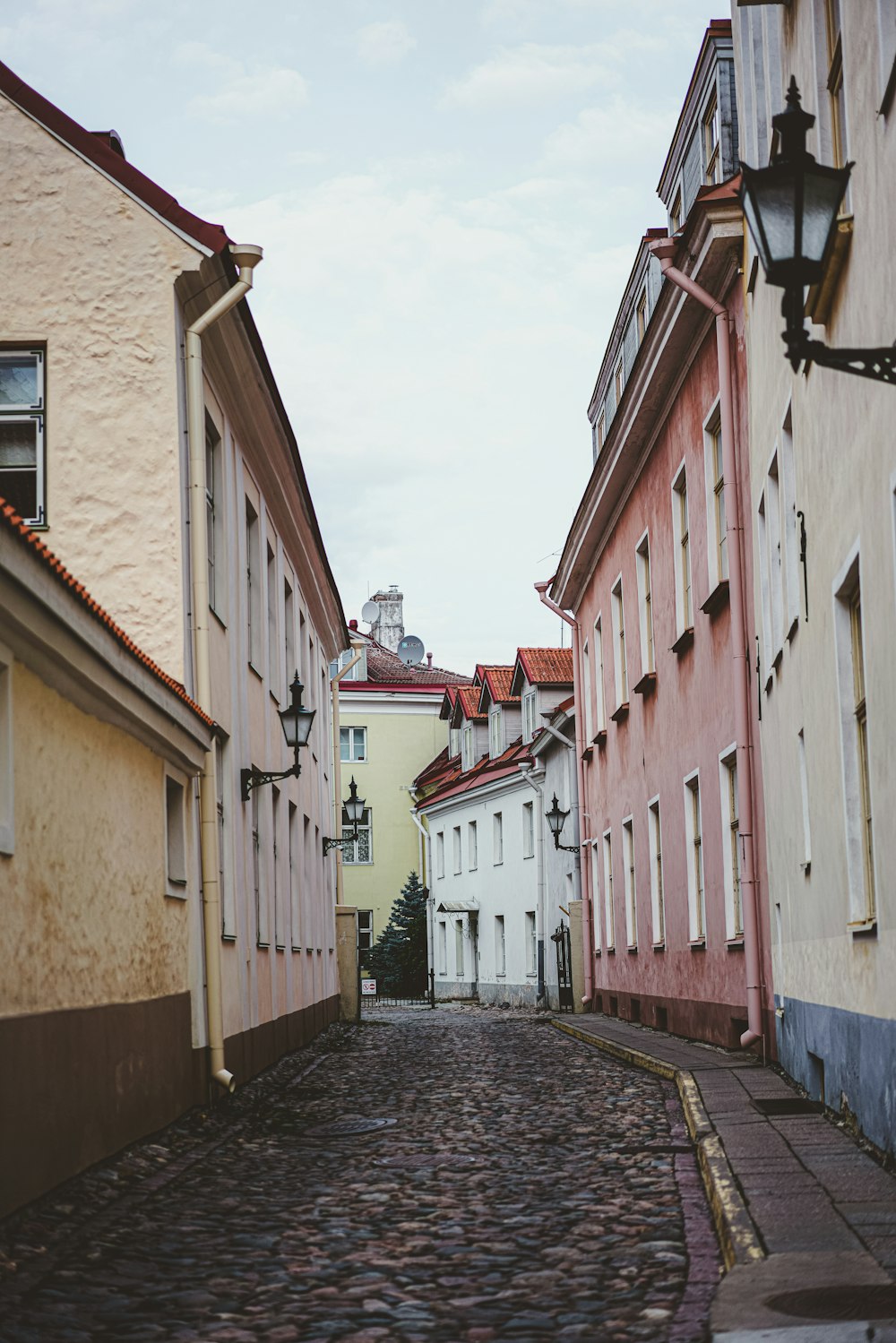 road between buildings during day