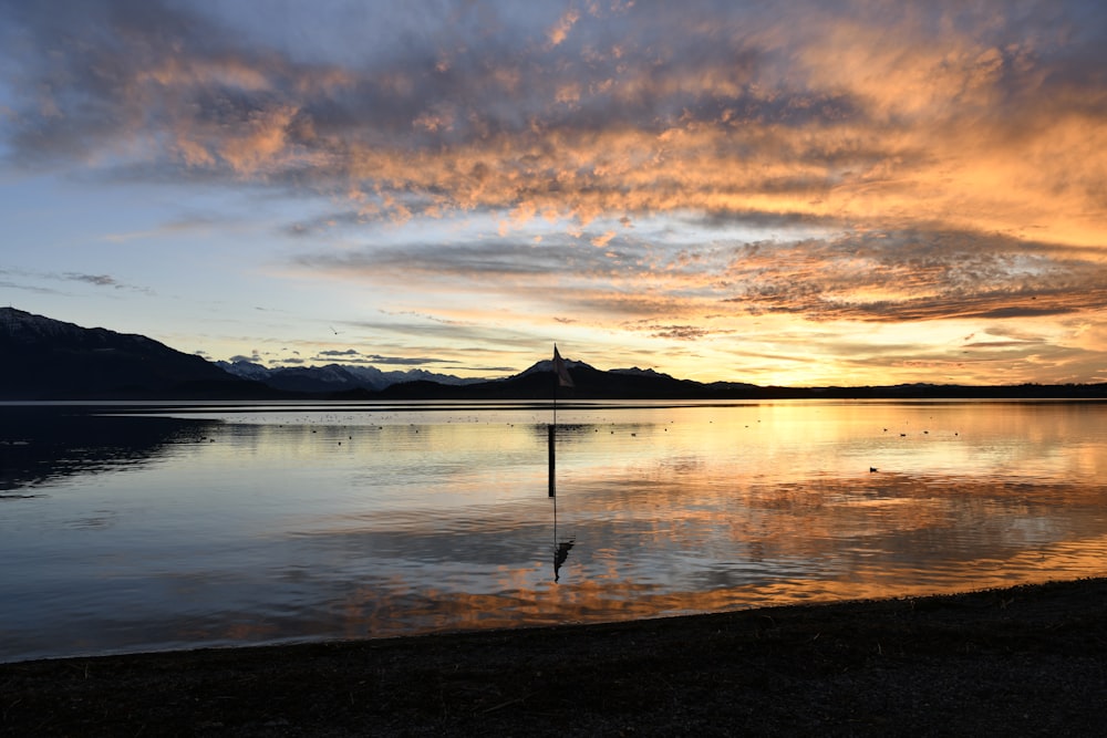 mountain island during golden hour