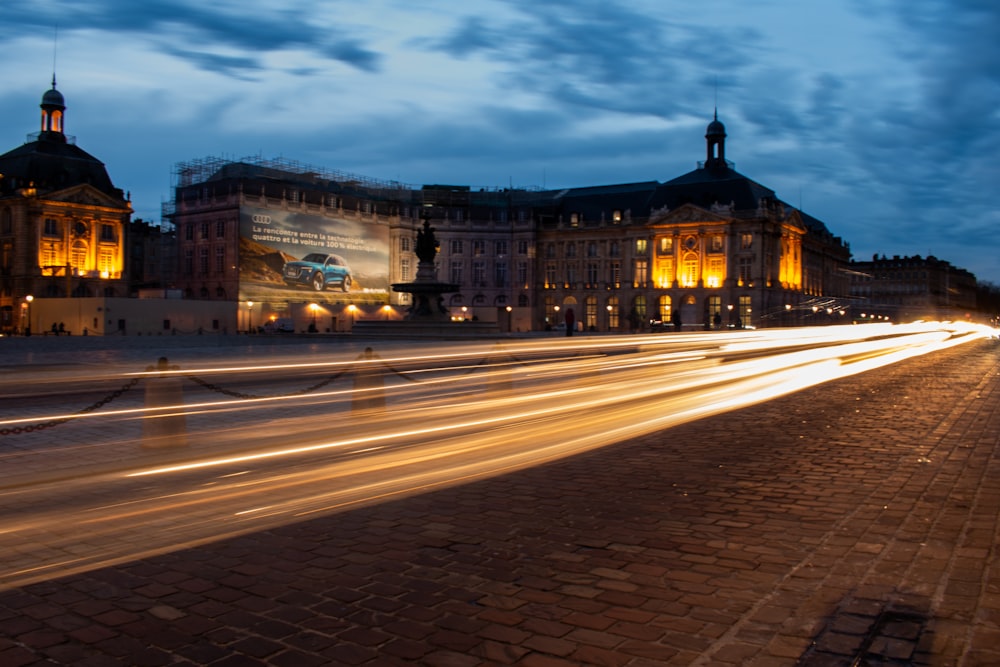 building and road during night