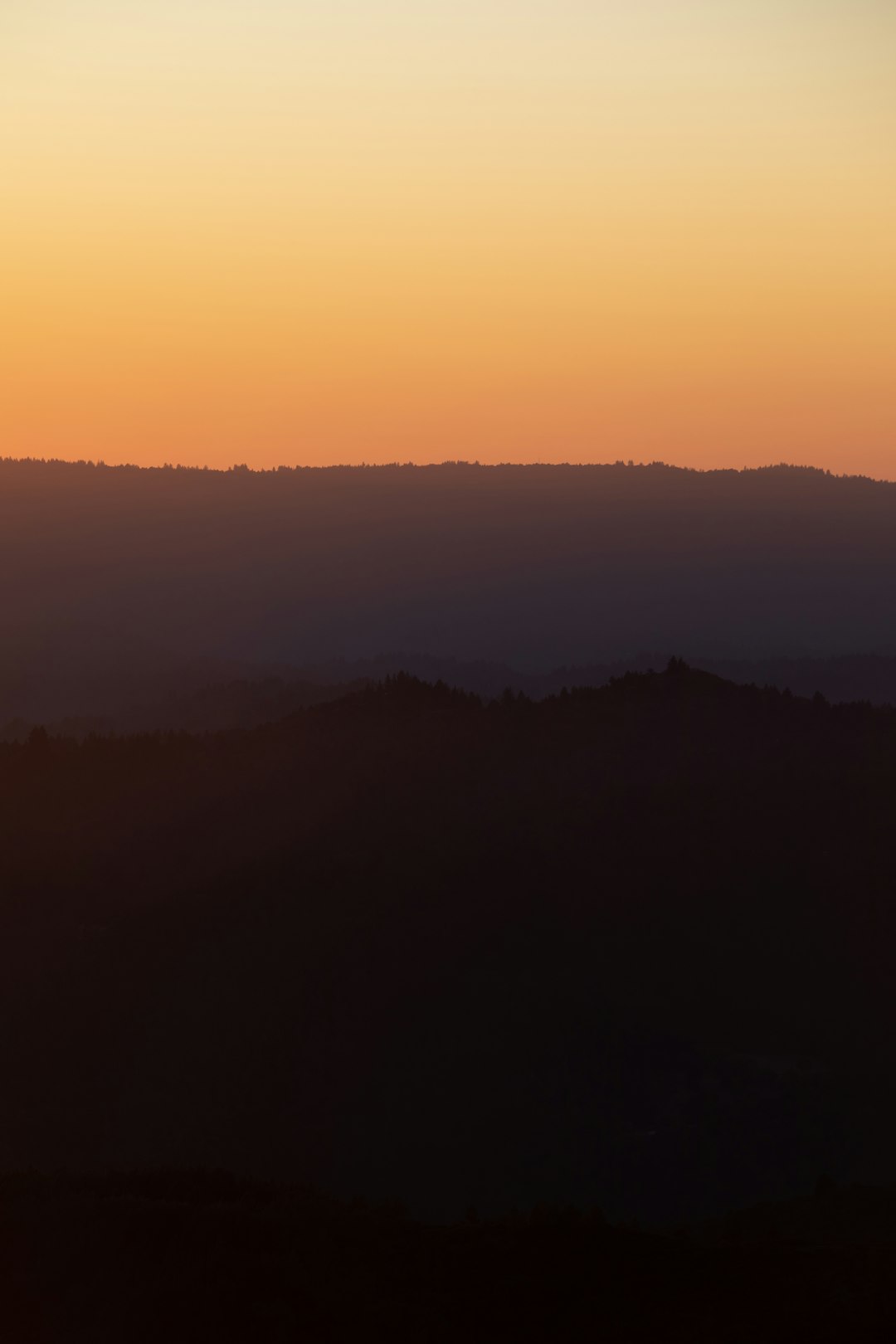 silhouette of hills