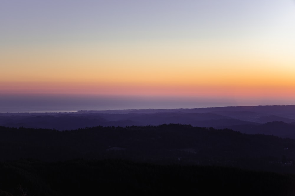 mountain ranges during sunset