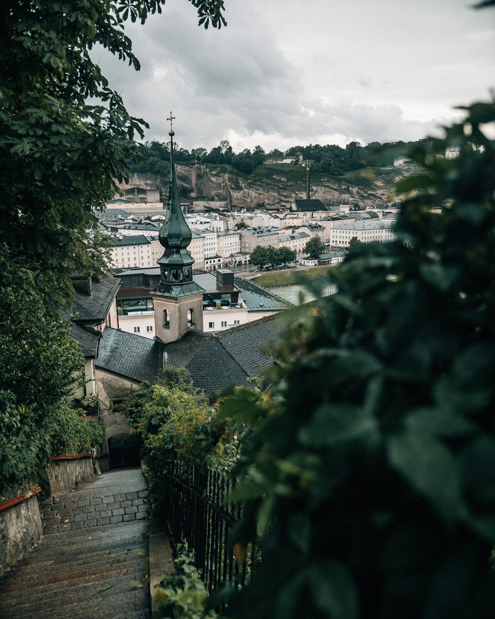 cityscape under grey sky