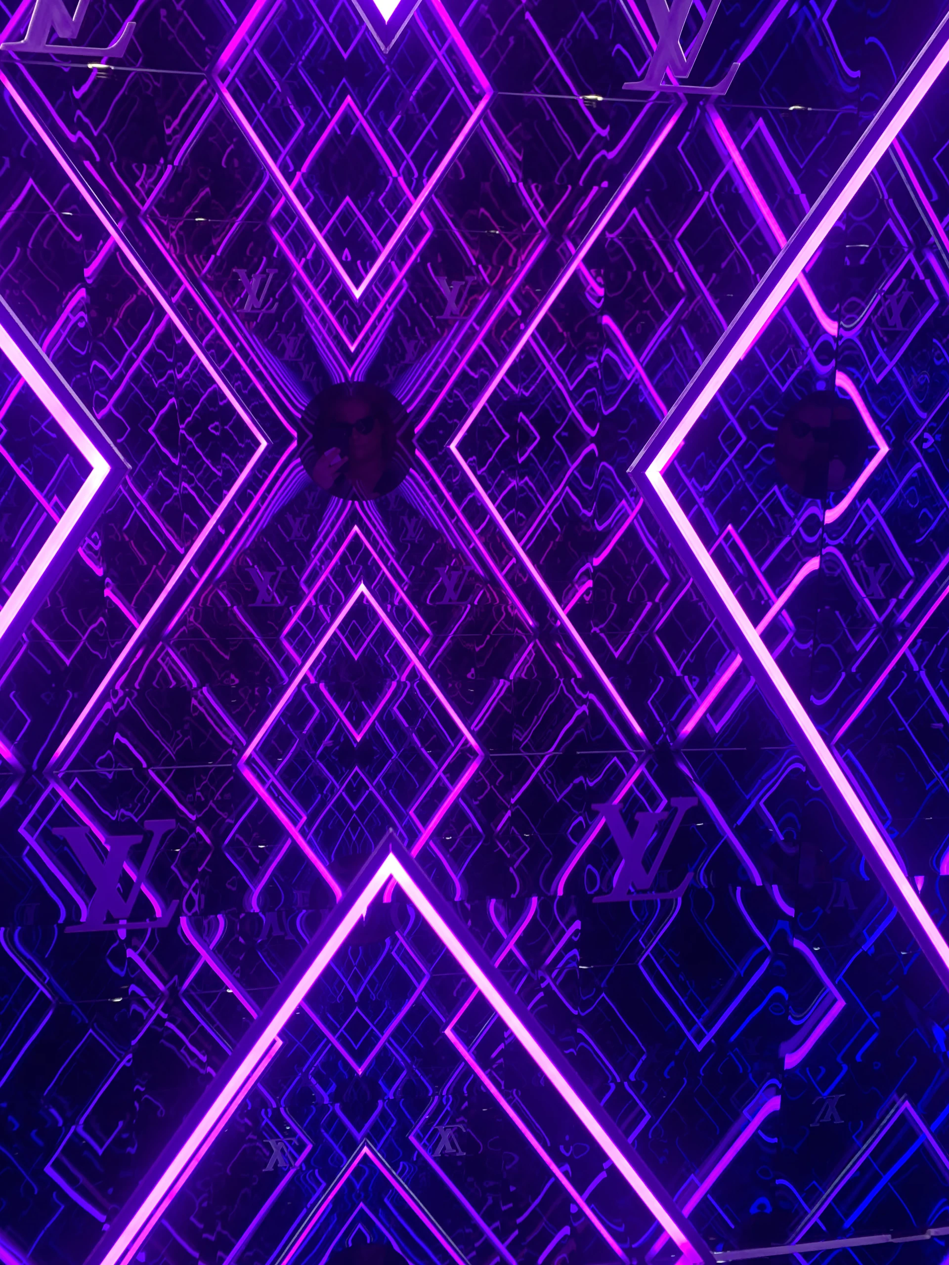 turned on purple neon lights