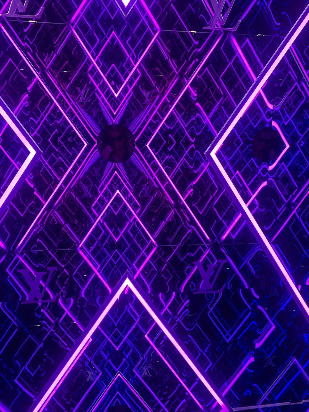turned on purple neon lights